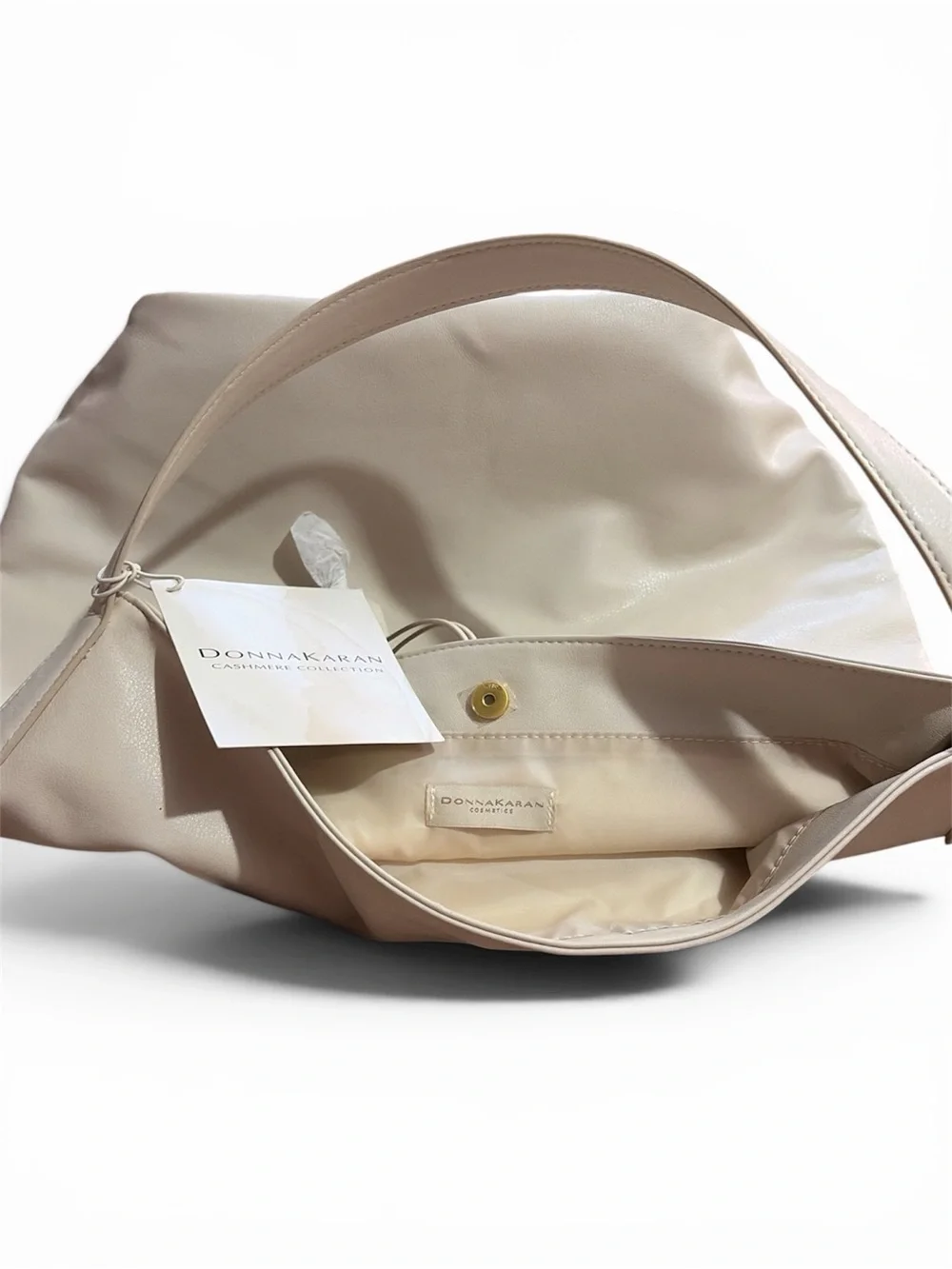 Donna Karan Soft Cream Leather Shoulder Tote